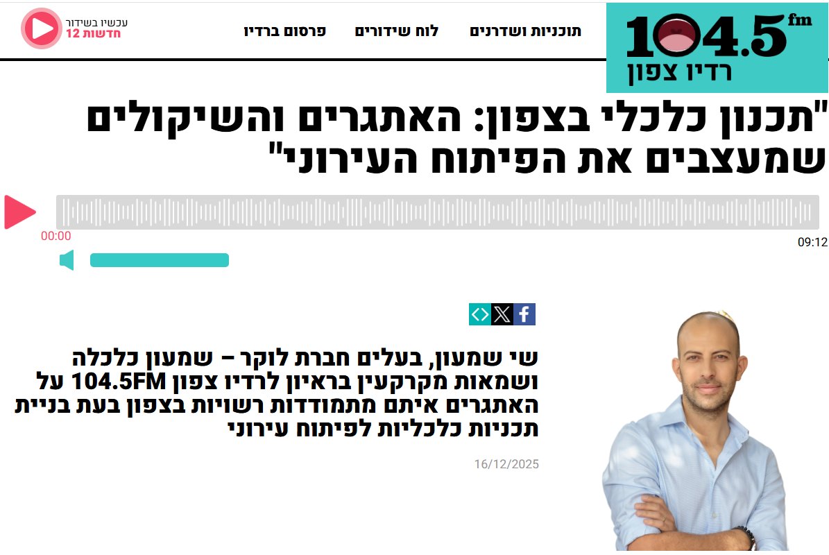 שי שמעון בריאיון לרדיו צפון 104.5FM